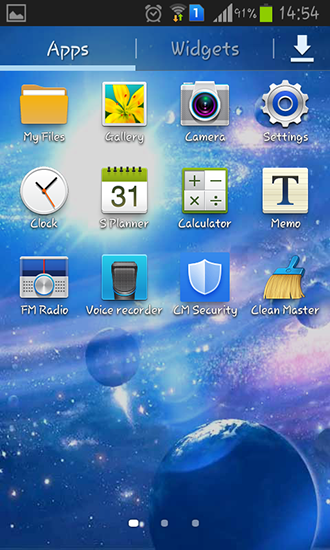 Bildschirm screenshot Space Galaxy für Handys und Tablets.