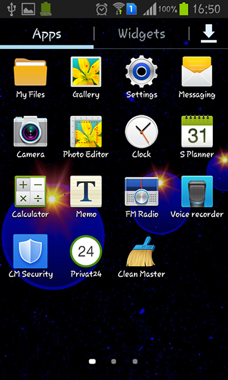 Bildschirm screenshot Weltraumbälle für Handys und Tablets.