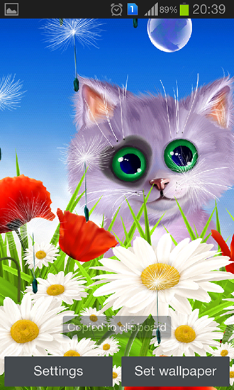 Bildschirm screenshot Frühling: Kätzchen für Handys und Tablets.