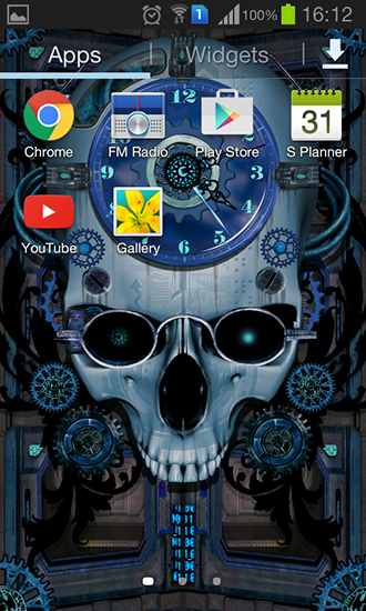 Bildschirm screenshot Steampunk Uhr für Handys und Tablets.
