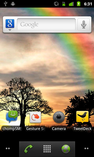 Bildschirm screenshot Sonnenaufgang für Handys und Tablets.