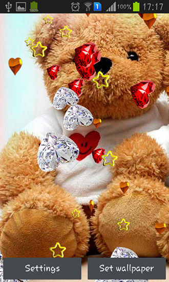 Bildschirm screenshot Teddybär: Liebe für Handys und Tablets.