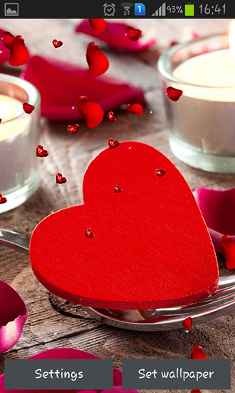 Bildschirm screenshot Valentinstag: Kerzen für Handys und Tablets.