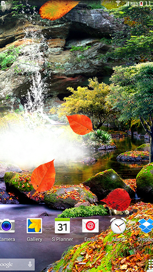 Herbstlicher Wasserfall 3D