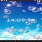 Neben Live Wallpapern für Android Katze  kannst du die apk des Hintergrunds Blasen und Uhr  gratis herunterladen.