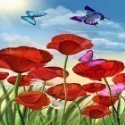 Neben Live Wallpapern für Android  kannst du die apk des Hintergrunds Sommer: Blumen und Schmetterlinge  gratis herunterladen.