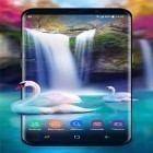 Lade Wasserfall und Schwan  für Android und andere kostenlose Samsung Galaxy Grand Quattro Live Wallpaper herunter.