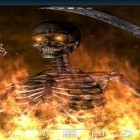 Neben Live Wallpapern für Android Magische Tropfen kannst du die apk des Hintergrunds Höllenfeuer Skelett gratis herunterladen.