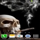 Neben Live Wallpapern für Android Verrücktes Weihnachten  kannst du die apk des Hintergrunds Rauchender Schädel gratis herunterladen.