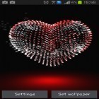 Neben Live Wallpapern für Android Neon Schmetterling  kannst du die apk des Hintergrunds Valentinstag: Herz 3D gratis herunterladen.