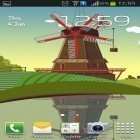 Neben Live Wallpapern für Android Fröhlicher Tag der Unabhängigkeit kannst du die apk des Hintergrunds Windmühle und Teich gratis herunterladen.