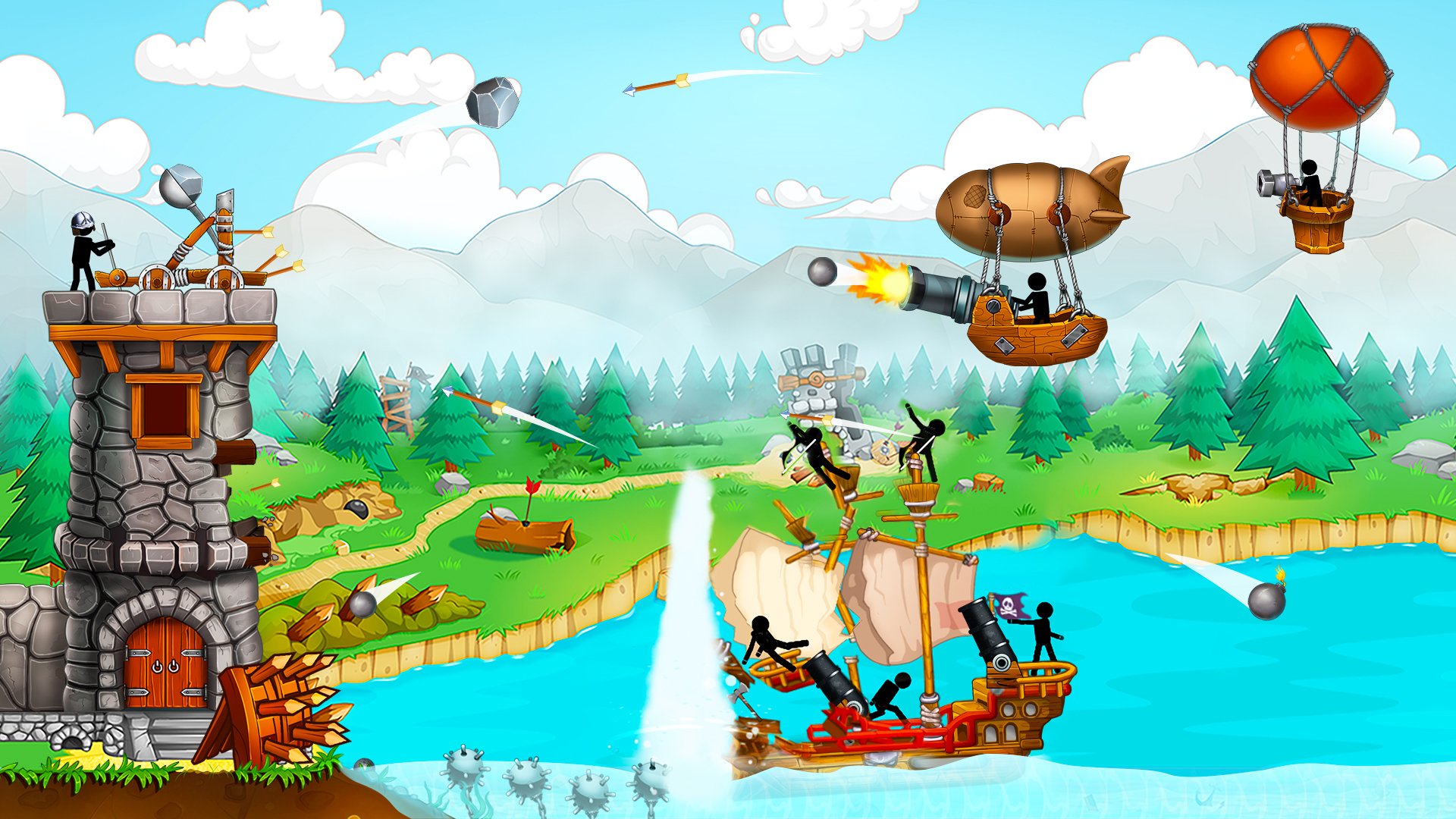 Download The Catapult: Stickman Pirates für Android kostenlos.