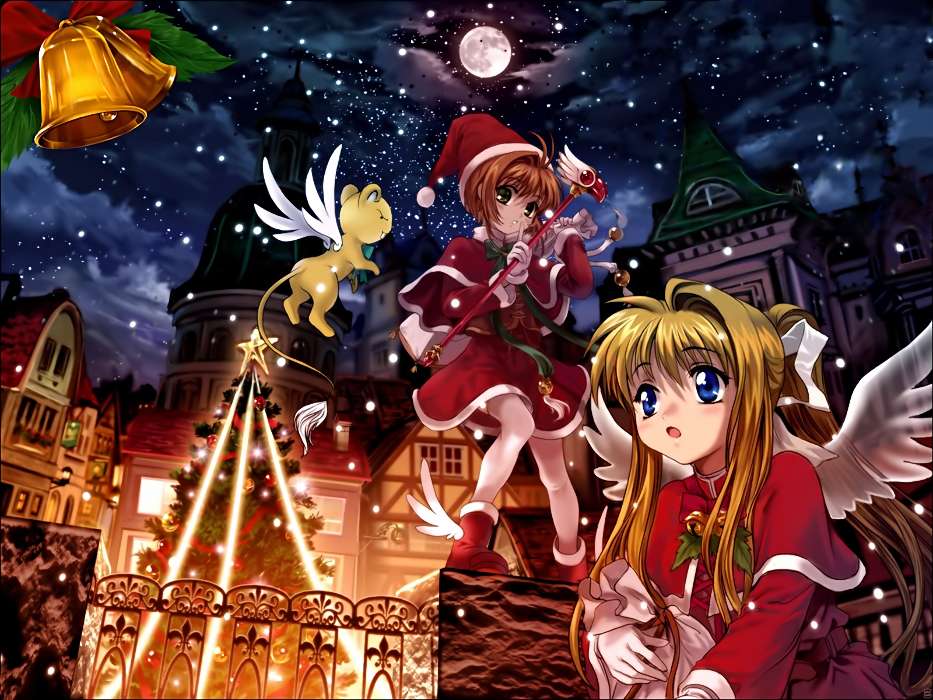 Feiertage,Anime,Mädchen,Neujahr,Weihnachten