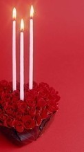 Lade kostenlos Hintergrundbilder Roses,Herzen,Valentinstag,Kerzen,Postkarten,Feiertage für Handy oder Tablet herunter.