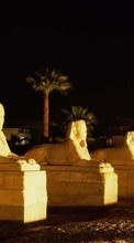 Lade kostenlos Hintergrundbilder Landschaft,Übernachtung,Ägypten,Sphinx für Handy oder Tablet herunter.