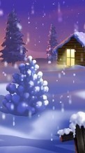 Lade kostenlos Hintergrundbilder Landschaft,Winterreifen,Neujahr,Schnee,Tannenbaum,Weihnachten,Bilder für Handy oder Tablet herunter.