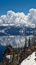 Lade kostenlos Hintergrundbilder Landschaft,Mountains,Clouds,Schnee,Seen für Handy oder Tablet herunter.