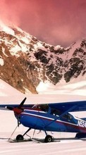 Lade kostenlos Hintergrundbilder Mountains,Landschaft,Natur,Flugzeuge,Schnee,Transport für Handy oder Tablet herunter.