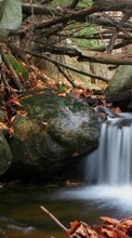 Lade kostenlos Hintergrundbilder Landschaft,Wasser,Stones,Wasserfälle für Handy oder Tablet herunter.