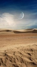 Lade kostenlos Hintergrundbilder Mond,Wüste,Landschaft,Clouds,Sand für Handy oder Tablet herunter.