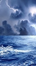 Lade kostenlos Hintergrundbilder Landschaft,Sea,Clouds,Blitz für Handy oder Tablet herunter.