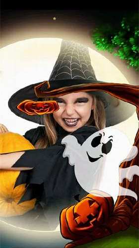 Kostenlos Live Wallpaper Halloween: Kinderfoto  für Android Smartphones und Tablets downloaden.