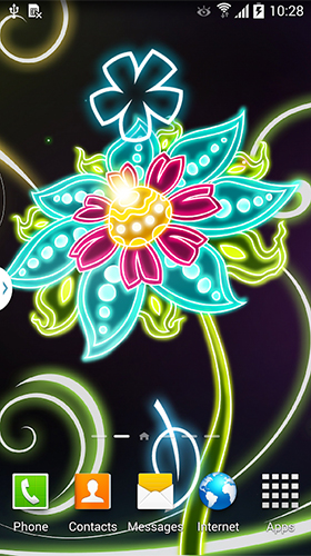Download Fantasy Live Wallpaper Neonblumen  für Android kostenlos.