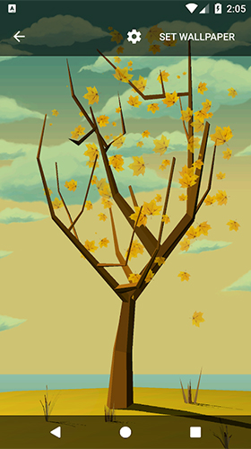 Download Landschaft Live Wallpaper Baum mit Fallenden Blättern  für Android kostenlos.