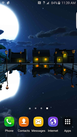 Download Landschaft Live Wallpaper Cartoon Nächtliche Stadt 3D für Android kostenlos.
