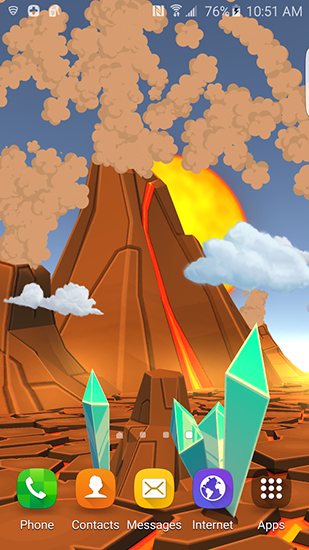 Download Landschaft Live Wallpaper Cartoon Vulkan 3D für Android kostenlos.