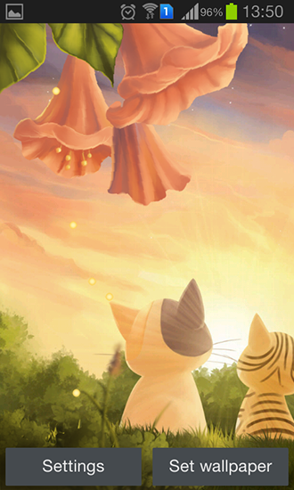 Download Live Wallpaper Kätzchen: Sonnenuntergang für Android 4.4.4 kostenlos.