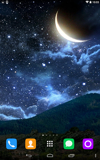 Download Landschaft Live Wallpaper Mond und Sterne für Android kostenlos.