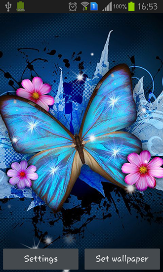 Download Live Wallpaper Scheinender Schmetterling für Android 2.3 kostenlos.