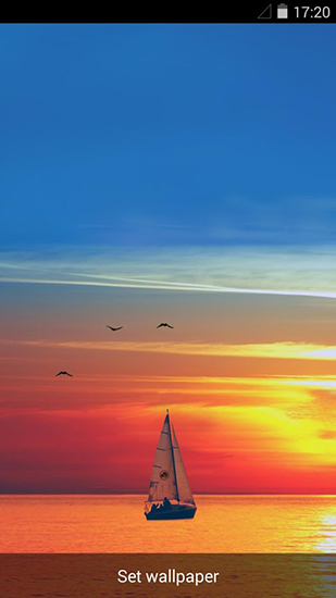 Download Landschaft Live Wallpaper Schiff auf dem Meer für Android kostenlos.