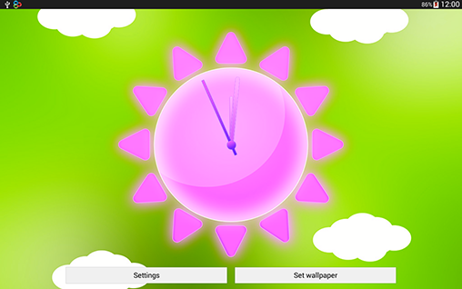 Kostenlos Live Wallpaper Sonniges Wetter: Uhr für Android Smartphones und Tablets downloaden.