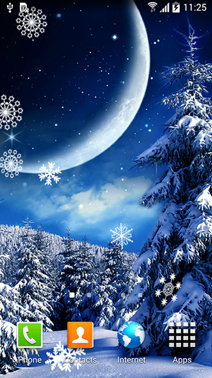 Download Landschaft Live Wallpaper Winternacht für Android kostenlos.