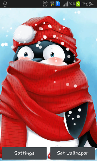 Download Live Wallpaper Winter Pinguin für Android 4.4.4 kostenlos.