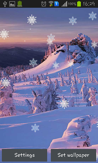 Download Live Wallpaper Winterlicher Sonnenuntergang für Android 4.4.4 kostenlos.
