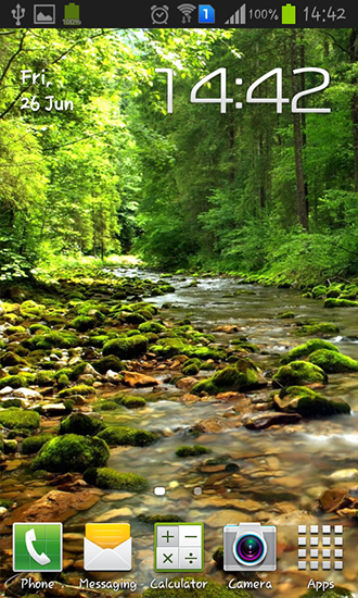 Download Landschaft Live Wallpaper Wunderbarer Waldfluss für Android kostenlos.