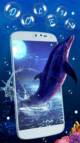 Bildschirm screenshot Blauer Delphin  für Handys und Tablets.
