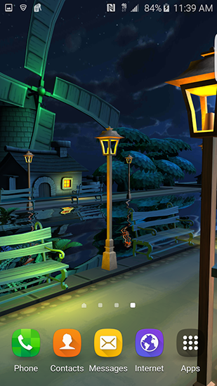 Android Hintergrundbilder Cartoon Nächtliche Stadt 3D kostenlos auf den Desktop herunterladen. 