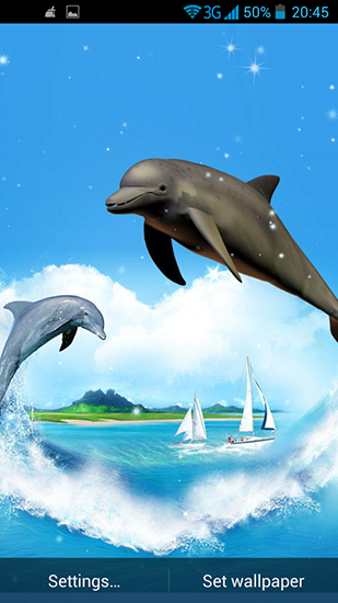 Android Hintergrundbilder Delphin 3D kostenlos auf den Desktop herunterladen. 
