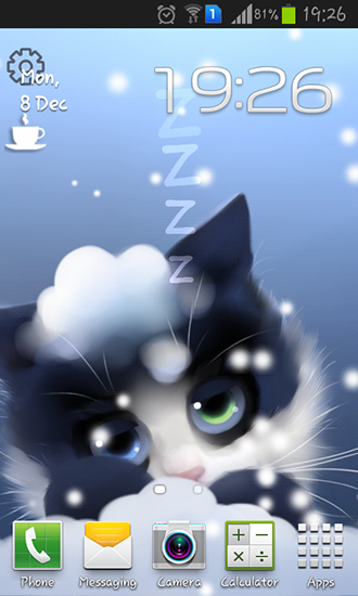 Android Hintergrundbilder Frosty das Kätzchen kostenlos auf den Desktop herunterladen. 