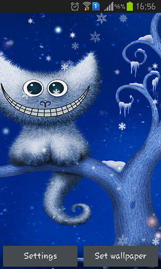 Android Hintergrundbilder Lustiges Weihnachtskätzchen und sein Lächeln kostenlos auf den Desktop herunterladen. 