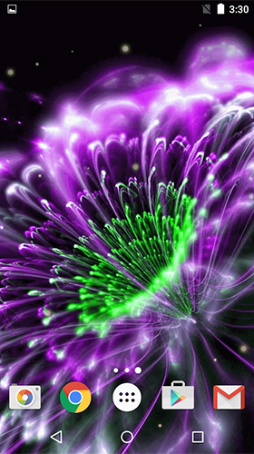 Bildschirm screenshot Leuchtende Blumen  für Handys und Tablets.