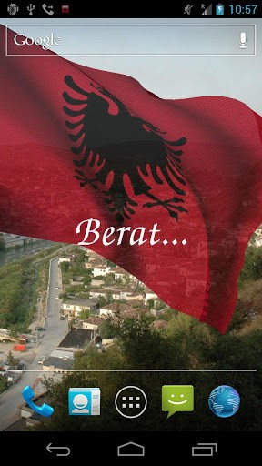 Bildschirm screenshot 3D Fahne von Albanien für Handys und Tablets.