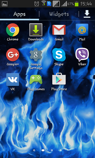 Bildschirm screenshot Blaue Flamme für Handys und Tablets.