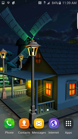 Bildschirm screenshot Cartoon Nächtliche Stadt 3D für Handys und Tablets.