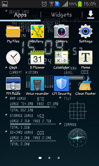 Bildschirm screenshot Device Info für Handys und Tablets.