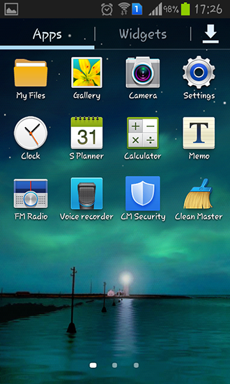 Bildschirm screenshot Dynamische Aurora für Handys und Tablets.